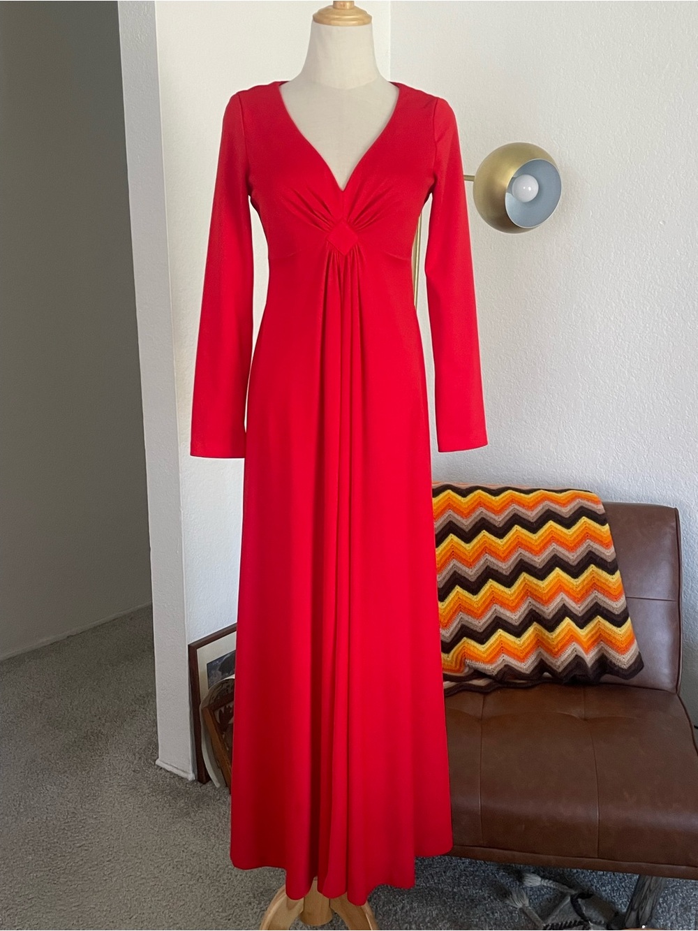 Vintage 1970s Glam Evening Party Maxi Dress